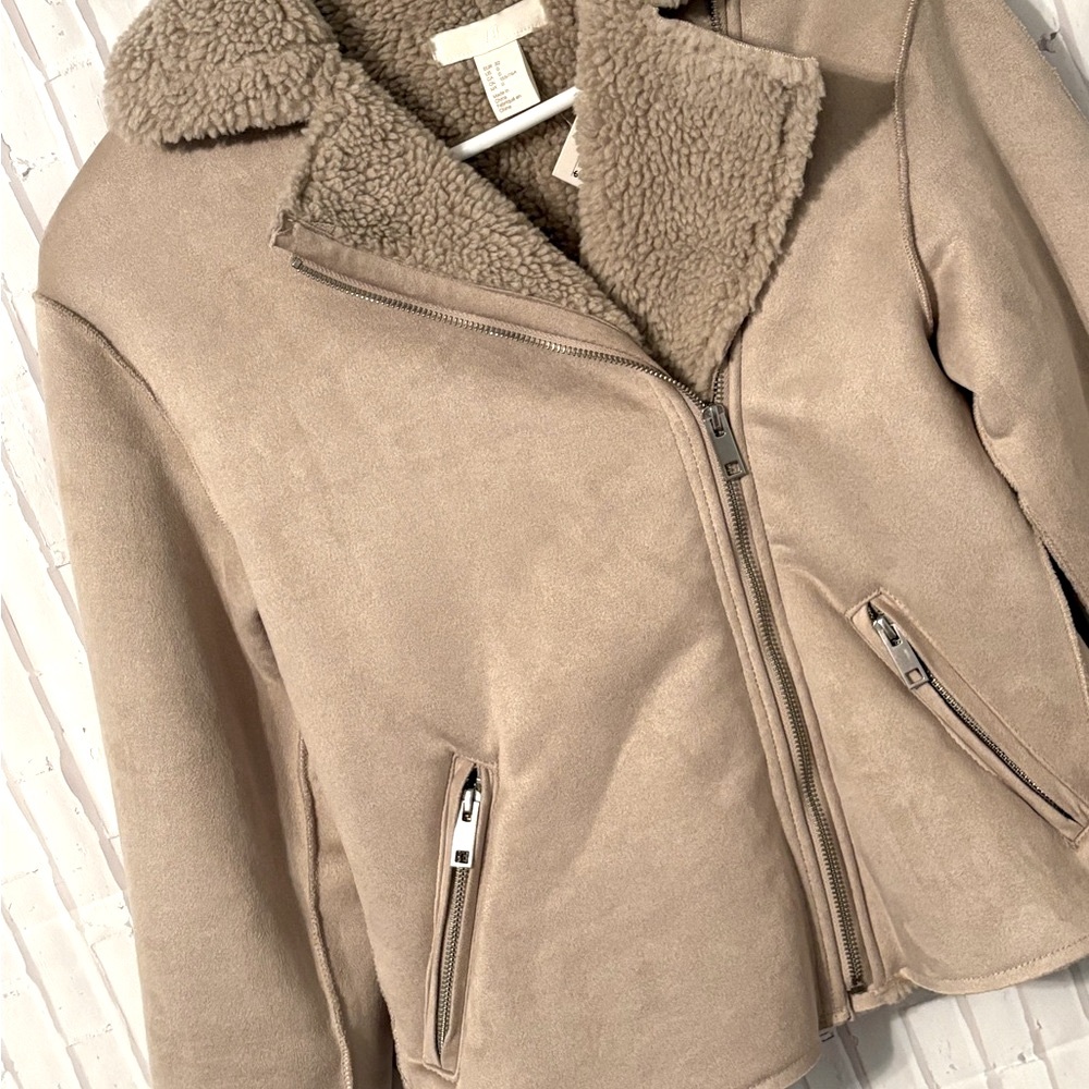 H&M Tan Teddy Jacket with Cozy Fleece